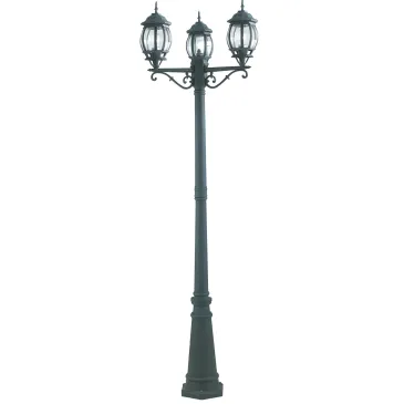Palo luce per esterno 3x60W E27 nero e verde Madrid
