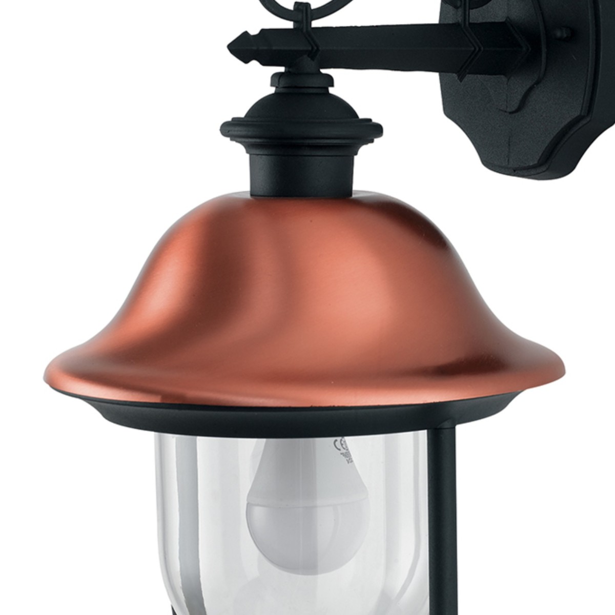 Lanterna Classica per Esterno Nera e Rame | Mondialshop