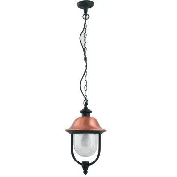 Lampadario a sospensione 60W E27 nero e rame Wien