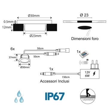 Kit de six projecteurs LED RGB praticables