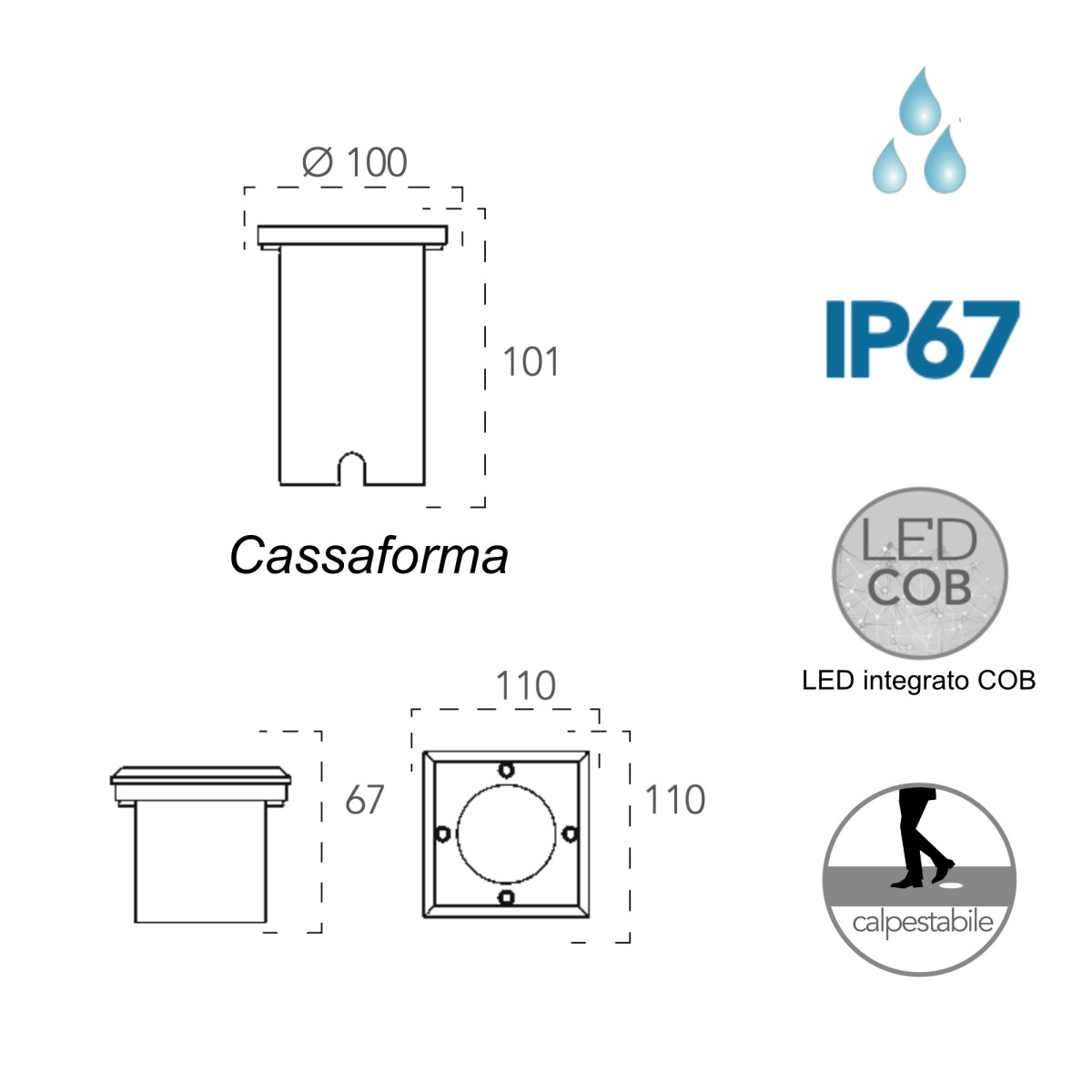 Spot encastré LED 8 W pour marches | Mondialshop