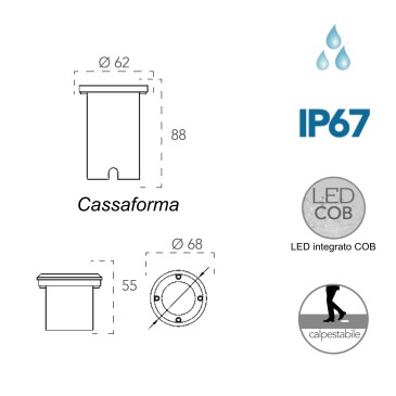 Spot encastré LED 3W pour marches | Mondialshop