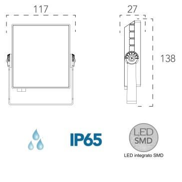 Proiettore da esterno 10W a led argento Sonos