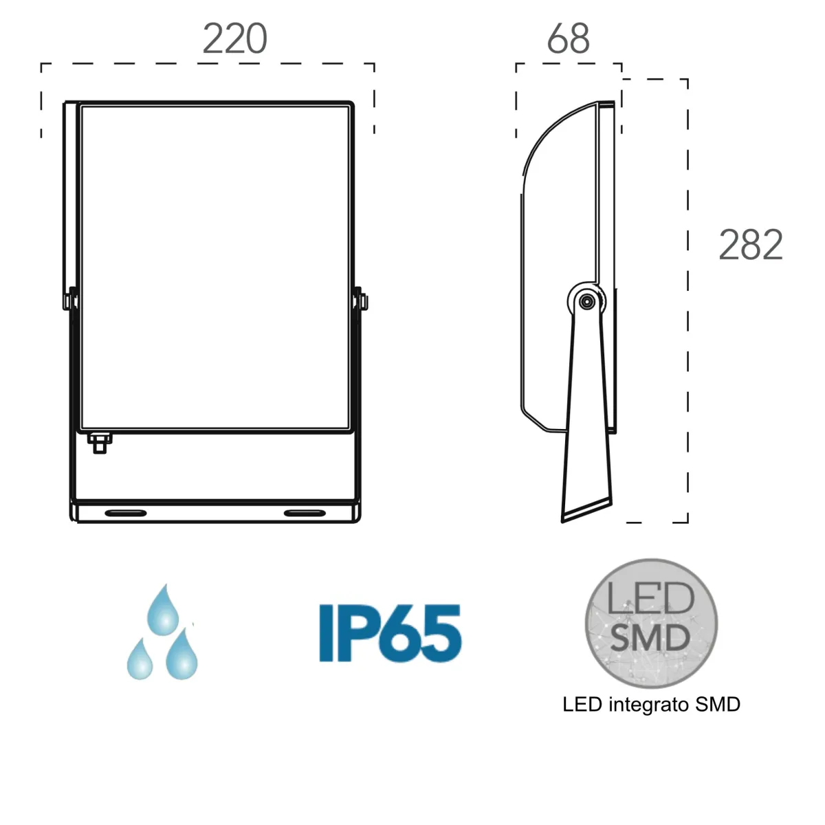 Projecteur LED carré pour extérieur