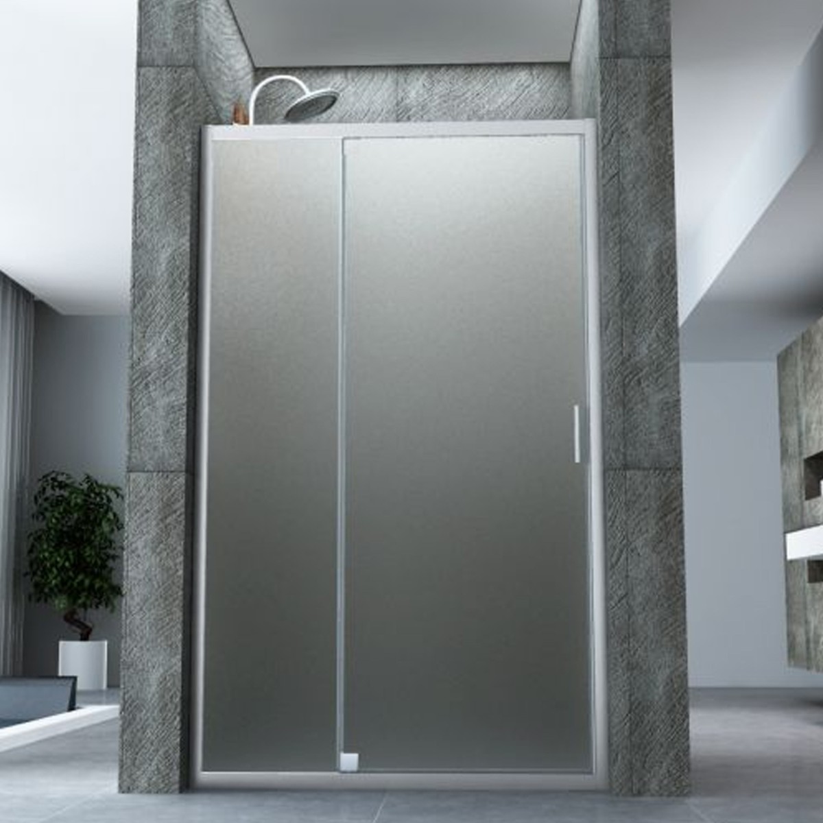 Porte de douche semi-battante Nicky 6mm cristal