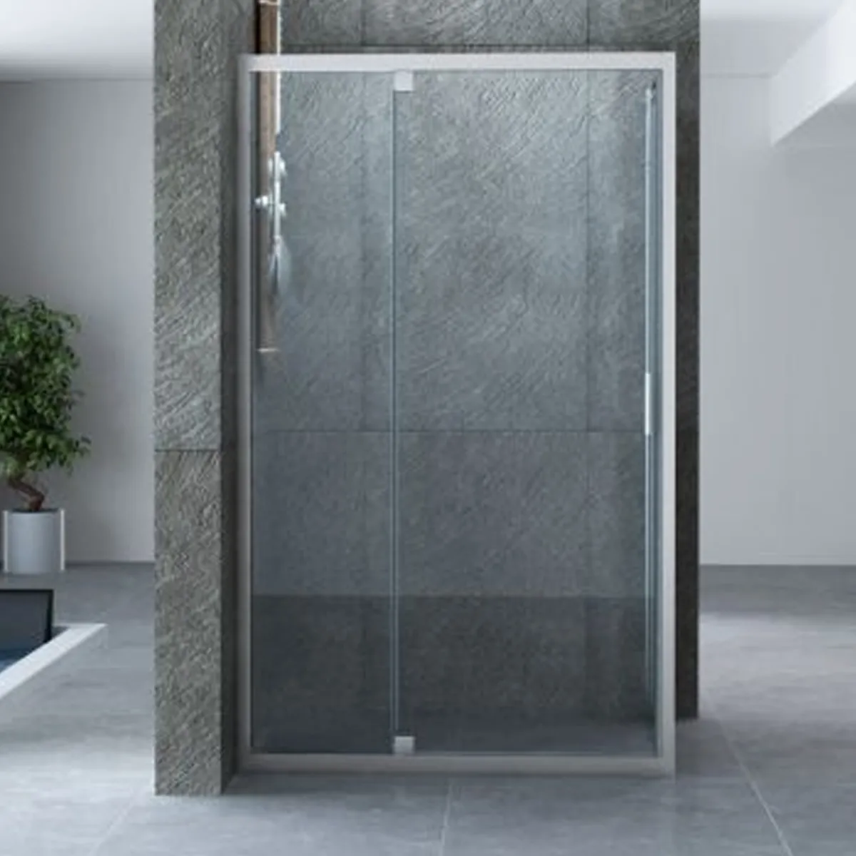 Cabine de douche Porte battante intérieur extérieur 6mm | jade