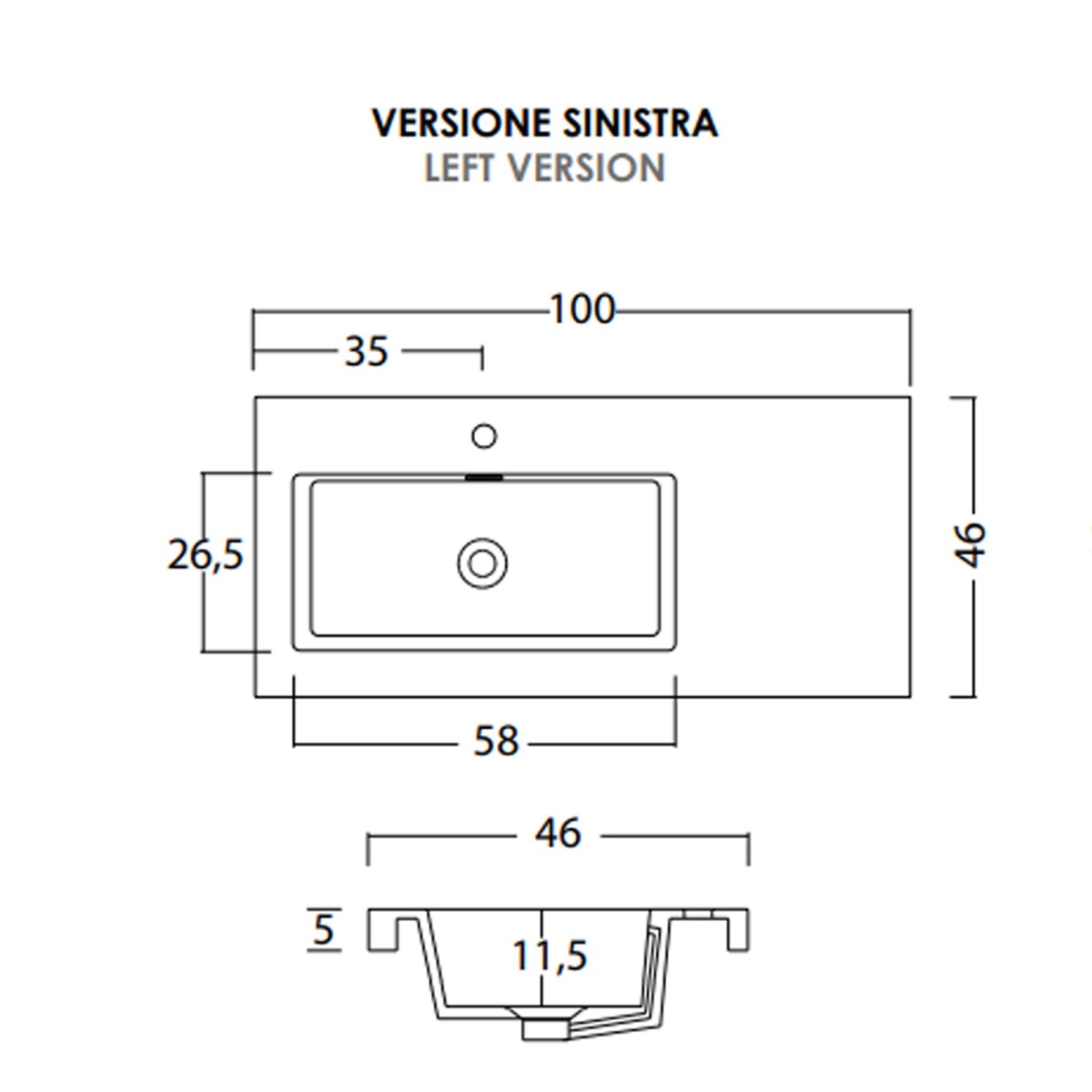 Mobile sospeso bianco 100cm