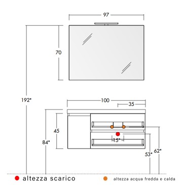 Mobile sospeso bianco 100cm