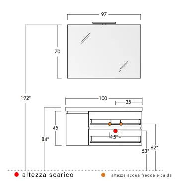 Mobile sospeso rovere marrone 100cm