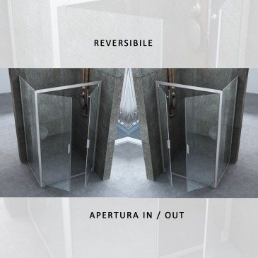 Cabine de douche à ouverture latérale avec deux côtés | Mondialshop