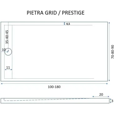 disegno tecnico piatto doccia