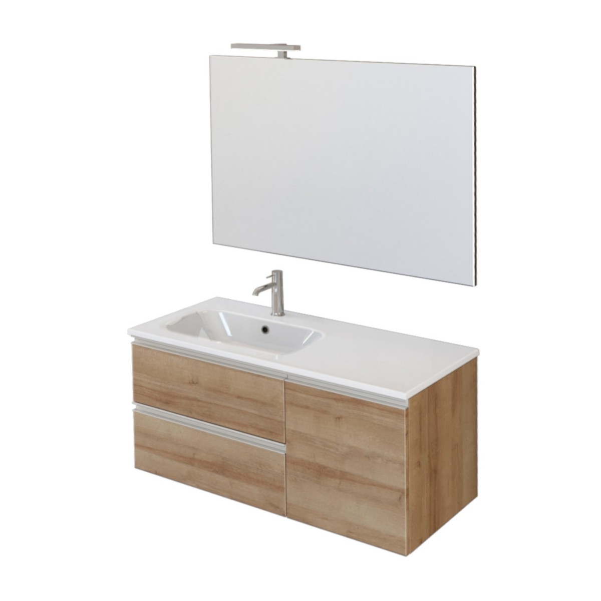 Mobile da Bagno Salvaspazio Rovere Chiaro Profondità 36 cm Linea Si 50