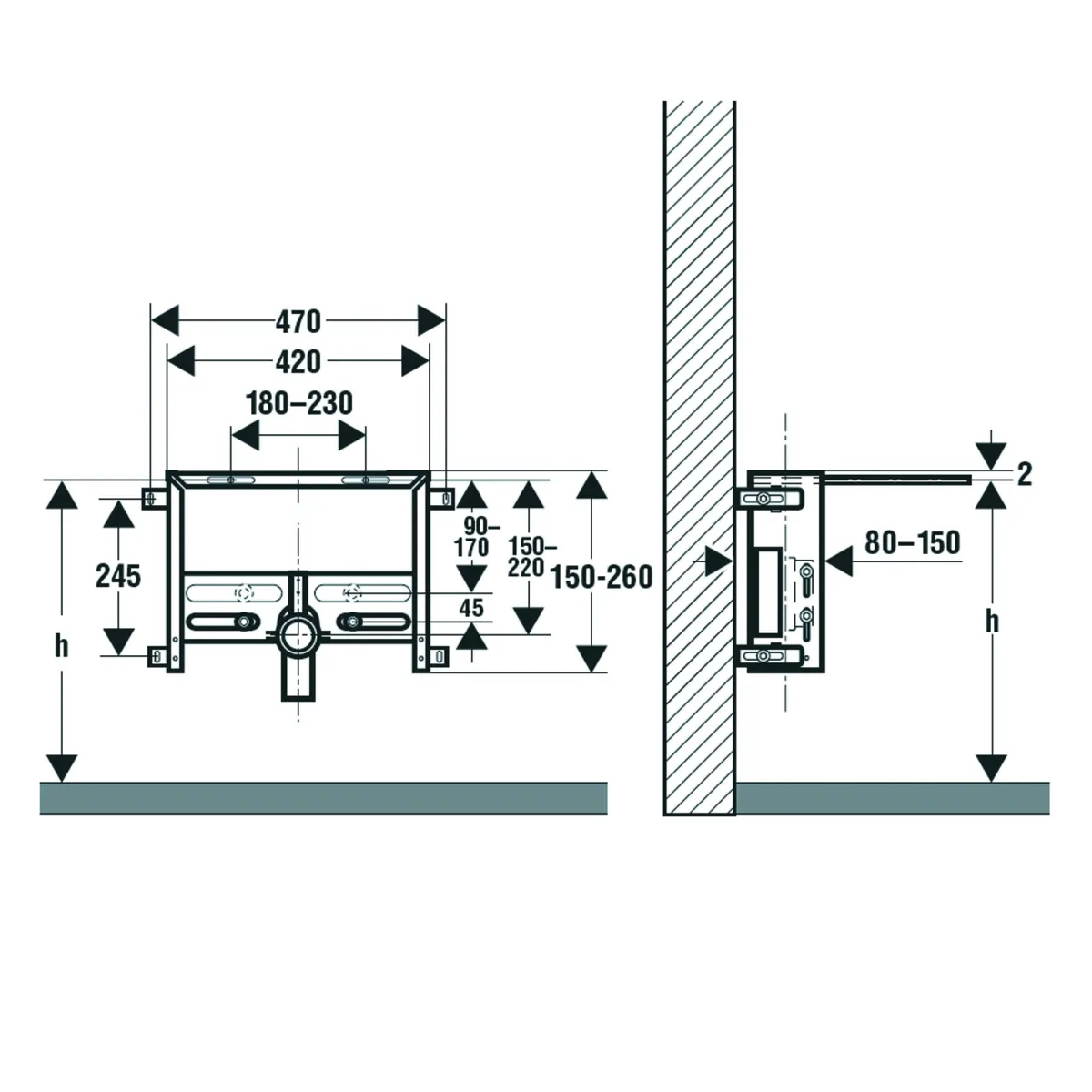 Universeller Wand-Bidethalter 239296 Schwab