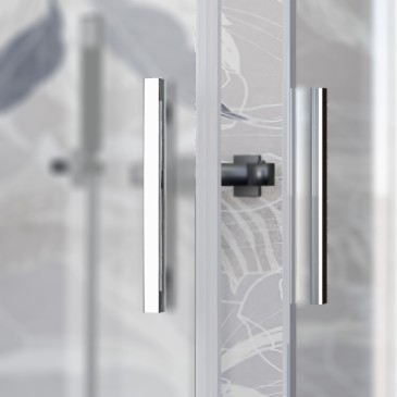 UNICO Eck-Schiebeduschkabine mit Ätzung | Mondialshop