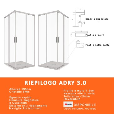 Box doccia angolare scorrevole acidato UNICO | Mondialshop