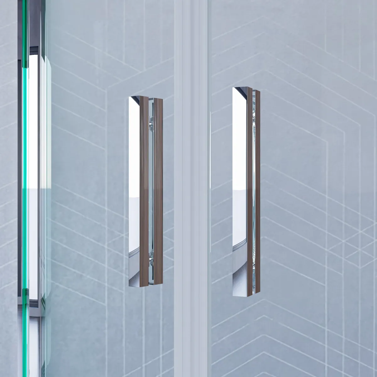 Cabine de douche semi-circulaire avec porte coulissante transparente H195 ICON