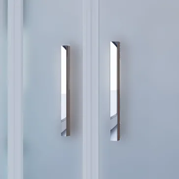 Cabine de douche semi-circulaire avec porte coulissante opaque dépolie à l'acide H195 ICON