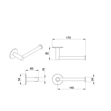 Verchromtes Badaccessoires-Set aus satiniertem Glas Venezia