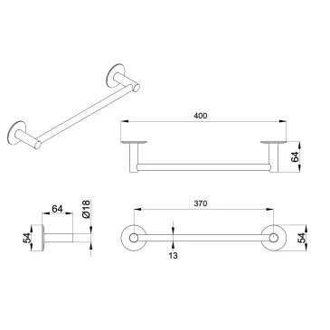 Verchromtes Badaccessoires-Set aus satiniertem Glas Venezia