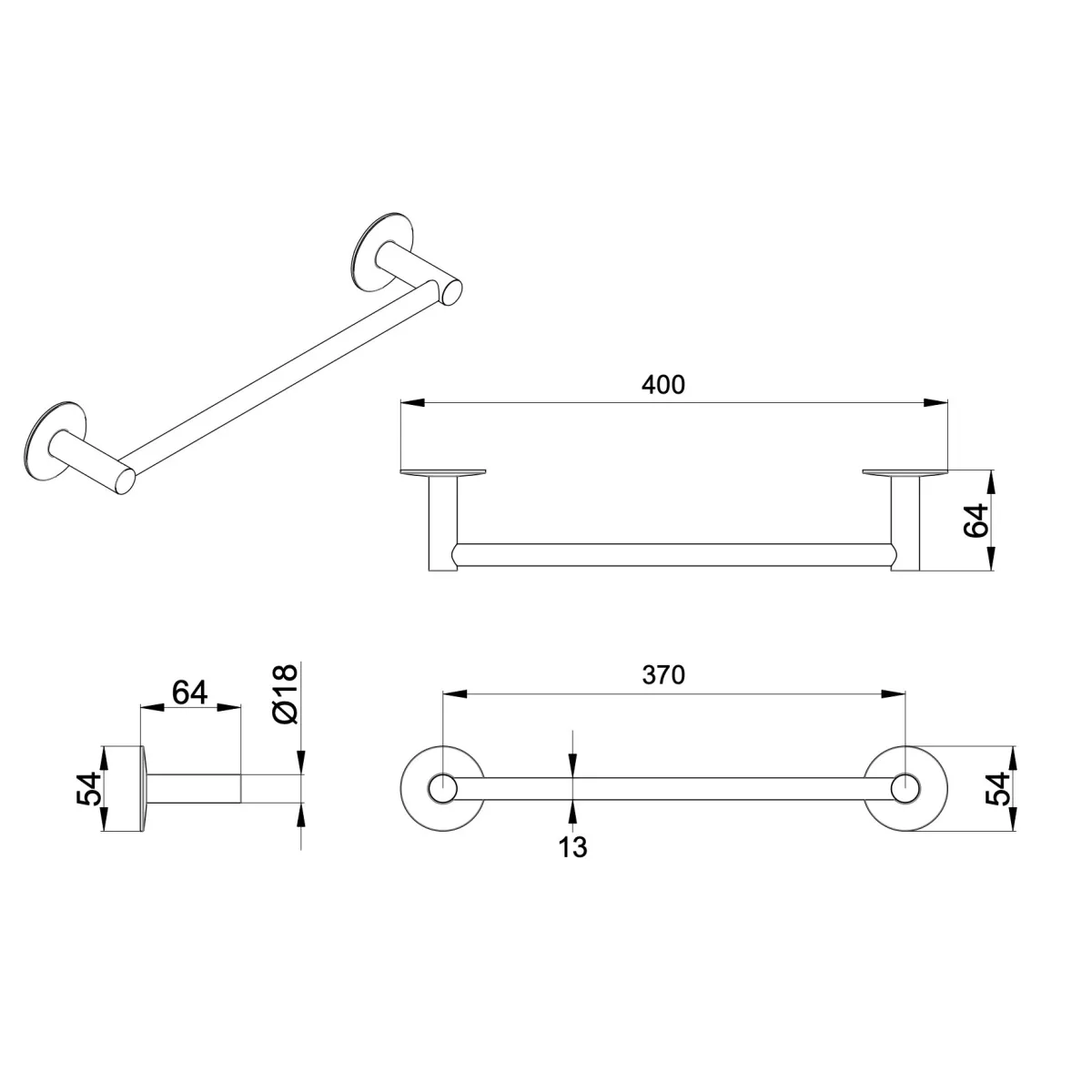 Set accessori da bagno cromati in vetro satinato Venezia