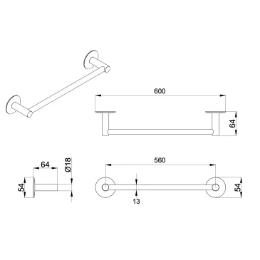 Set accessori da bagno cromati in vetro satinato Venezia