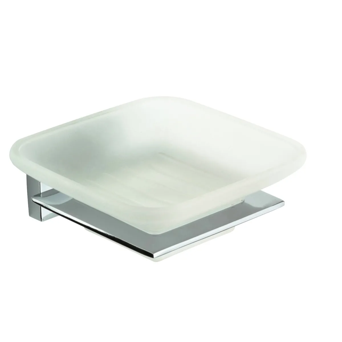 Ensemble d'accessoires de salle de bain chromés en verre...