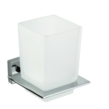 Set accessori da bagno cromati in vetro satinato Zurigo