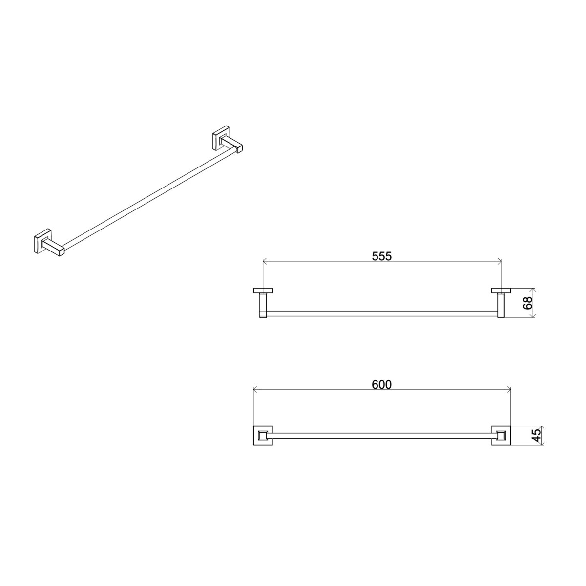 Set accessori da bagno cromati in vetro satinato Zurigo