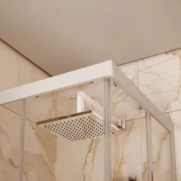 Paroi de douche coulissante des deux côtés avec profilés Foxy blanc 6 mm