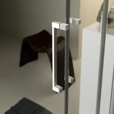 Paroi de douche coulissante des deux côtés avec profilés Foxy blanc 6 mm