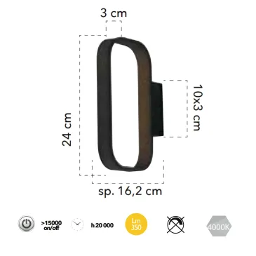 Applique LED 5W Lampada da...