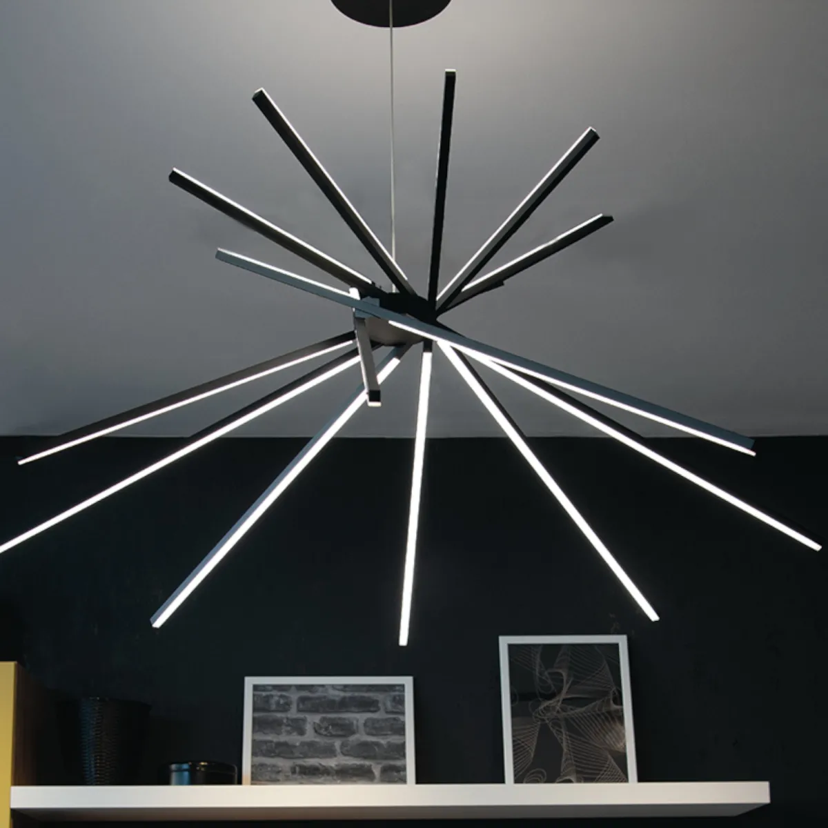LED SHANGHAI S8 NOIR 8031440361293 Ventilateur Europe Eclairage SHANGHAI Led Lustre
