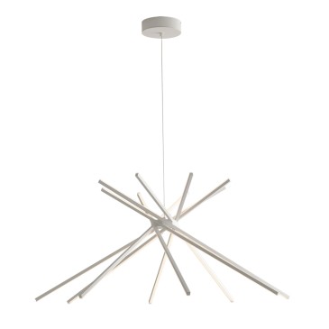 lampadario a sospensione LED 54W, proposto nell'iconica finitura bianca luminosa o nera decisa