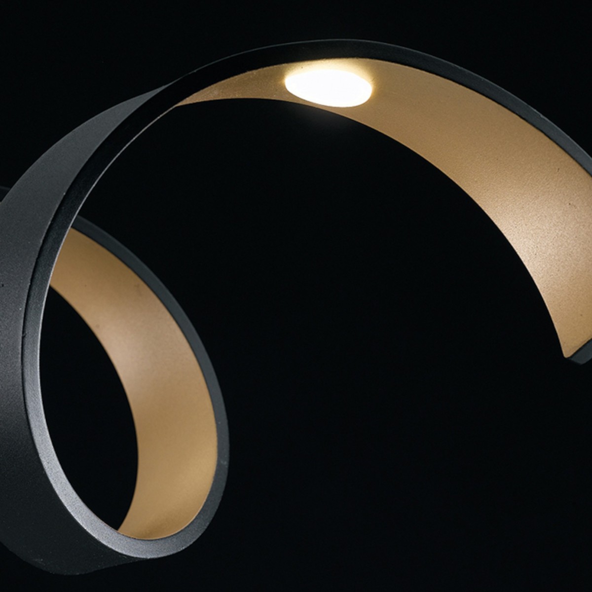 Plafoniera da soffitto 20W a led nero SPIRAL. Acquista...