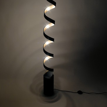 Lampadaire LED spiralé noir ou blanc | Mondialshop