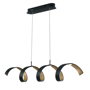 Lustre spiralé LED 20 W blanc ou noir | Mondialshop