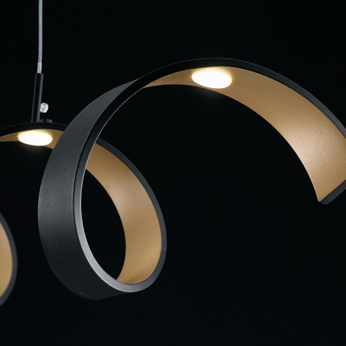 Lampada a sospensione 20W a led nero Spiral. Struttura a...