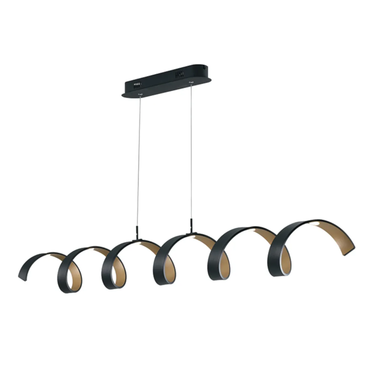Lampada a sospensione 30W a led nero Spiral. Struttura a...