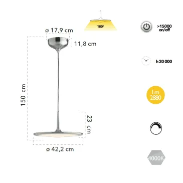 Lampada a sospensione 36W a...