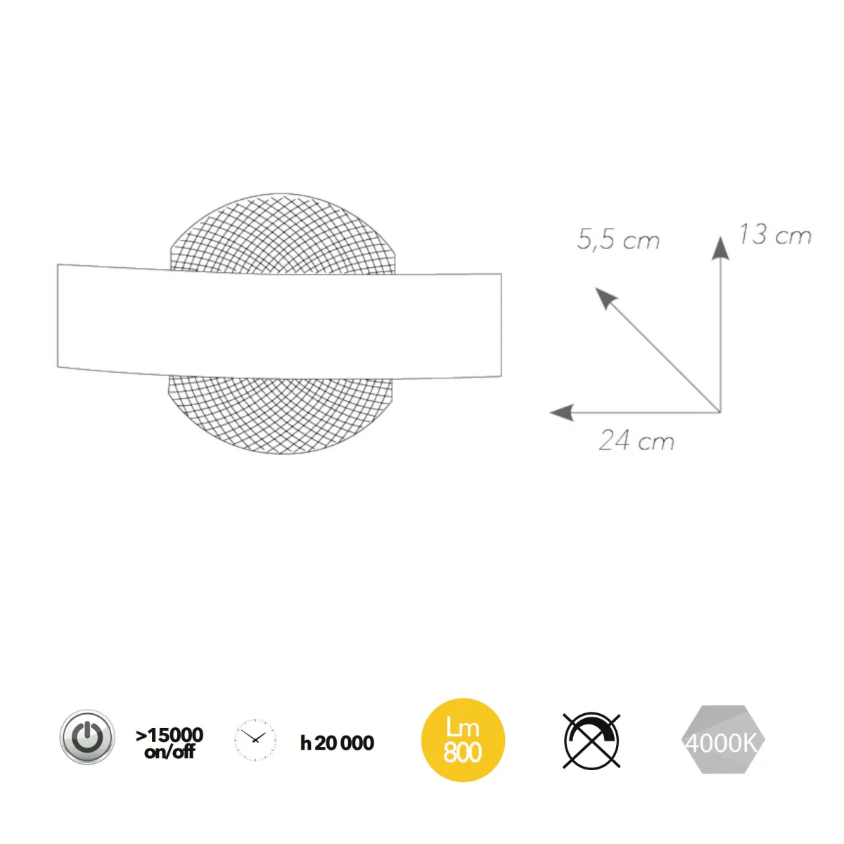 LED ETERNITY AP 8031440365437 Fan Europe Lighting Applique ETERNITY en métal blanc