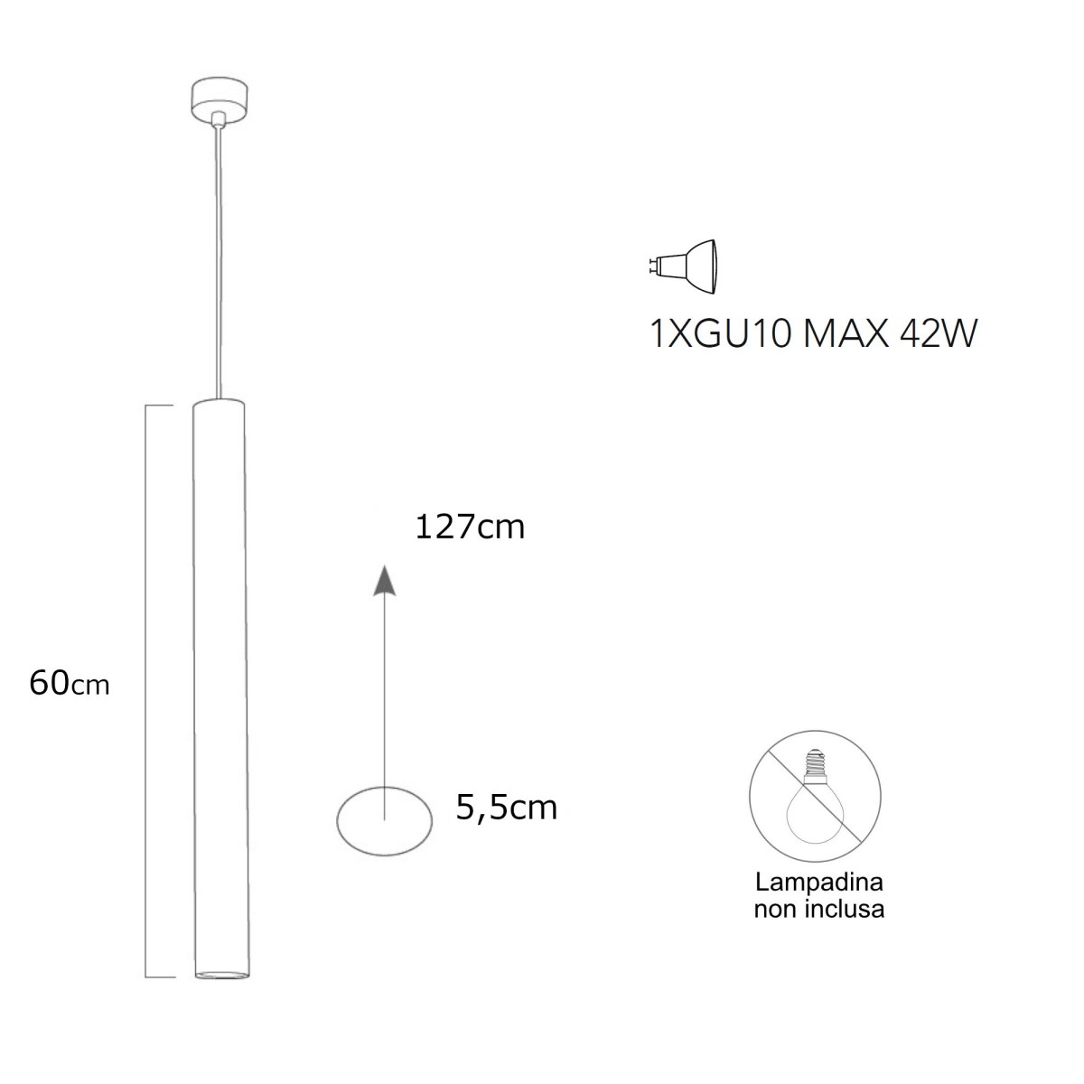 Lampada a sospensione 42W GU10 bianca VOLTURN. Design...