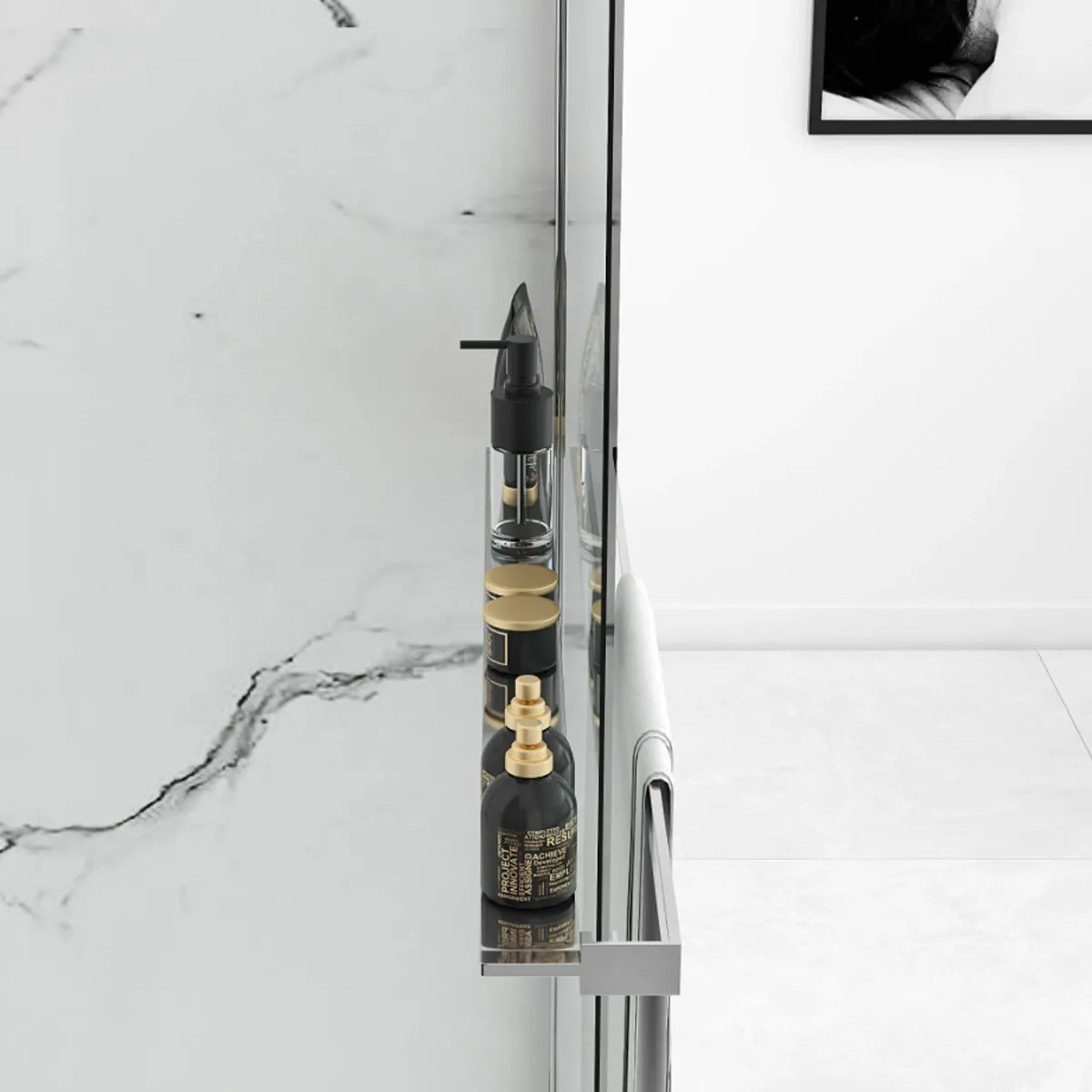 Mensola universale per parete walk in sino a 120cm