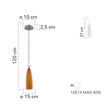 I SWING SP 1 AMB 8031440311588 Suspension en fil d'éclairage Fan Europe avec abat-jour ambre SWING