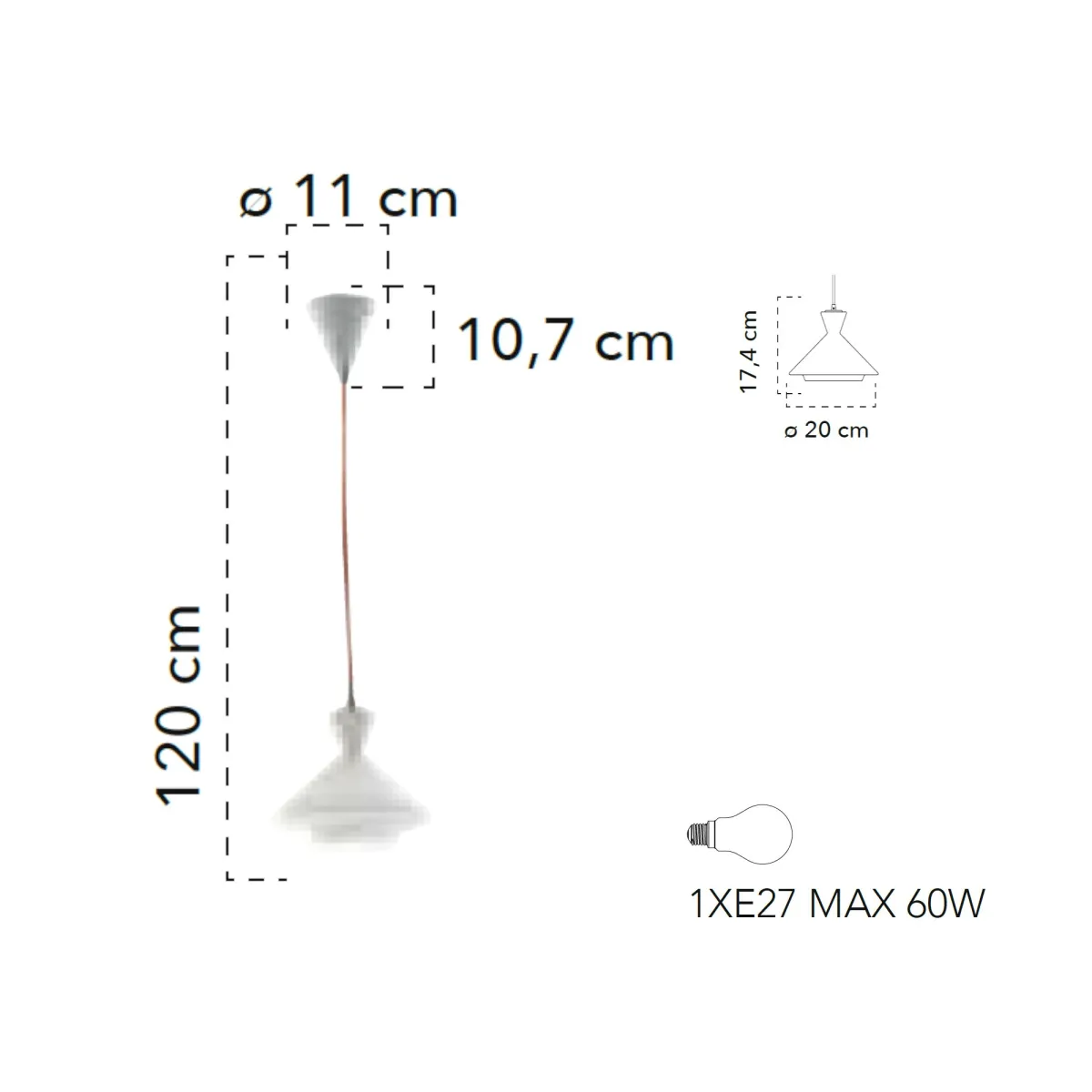 I SUGAR A 8031440356749 Fan Europe Lighting Suspension avec fil rouge et diffuseur blanc SUGAR