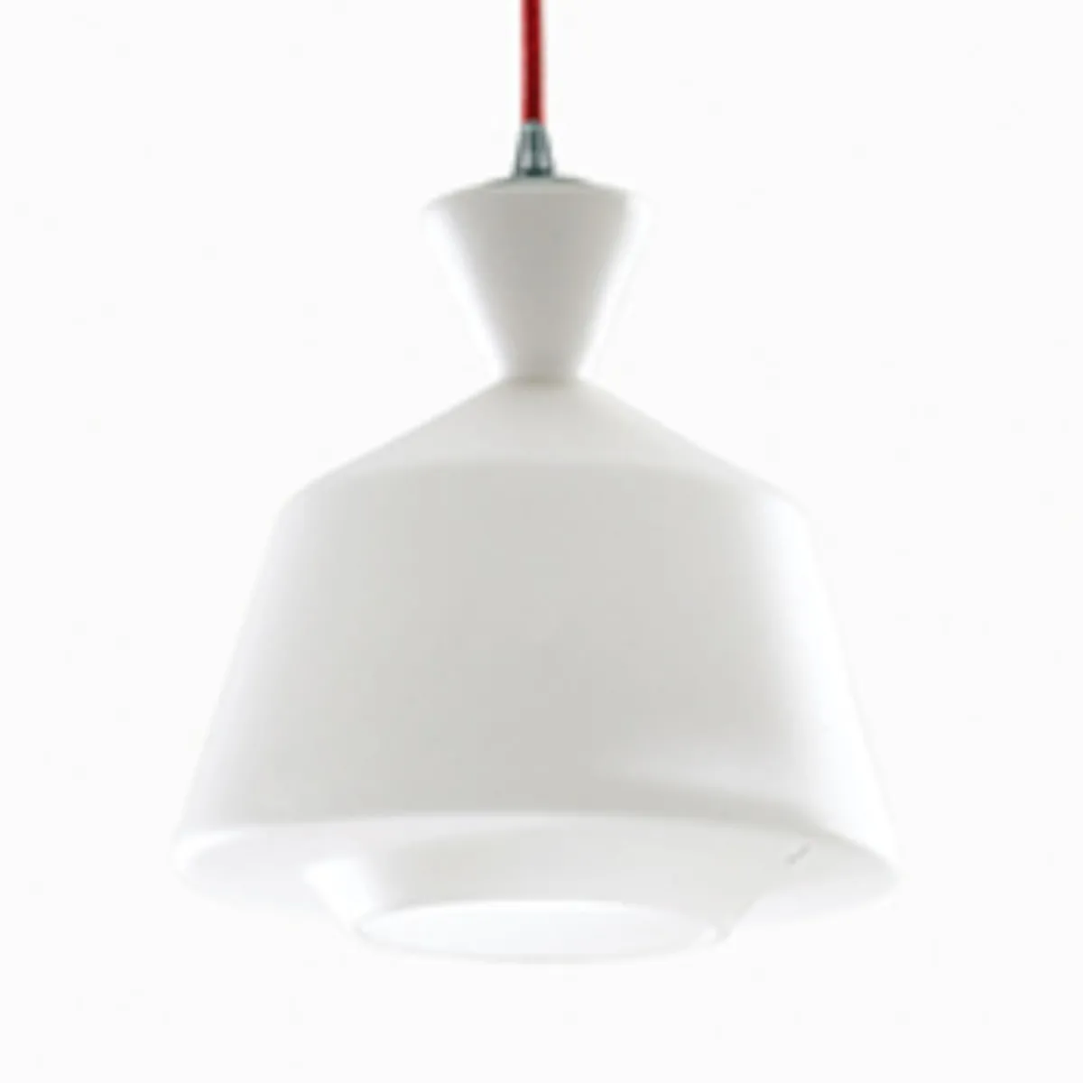 Suspension abat-jour à câble rouge lustre intérieur en verre opale moderne E27