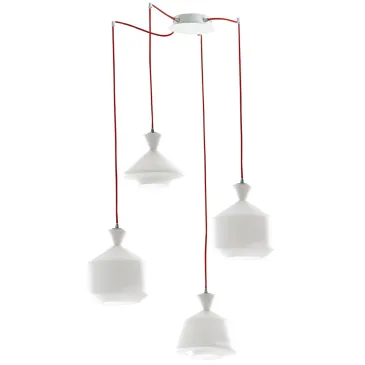 4 Pendelleuchte 60W 4xE27 weiß AZUR
