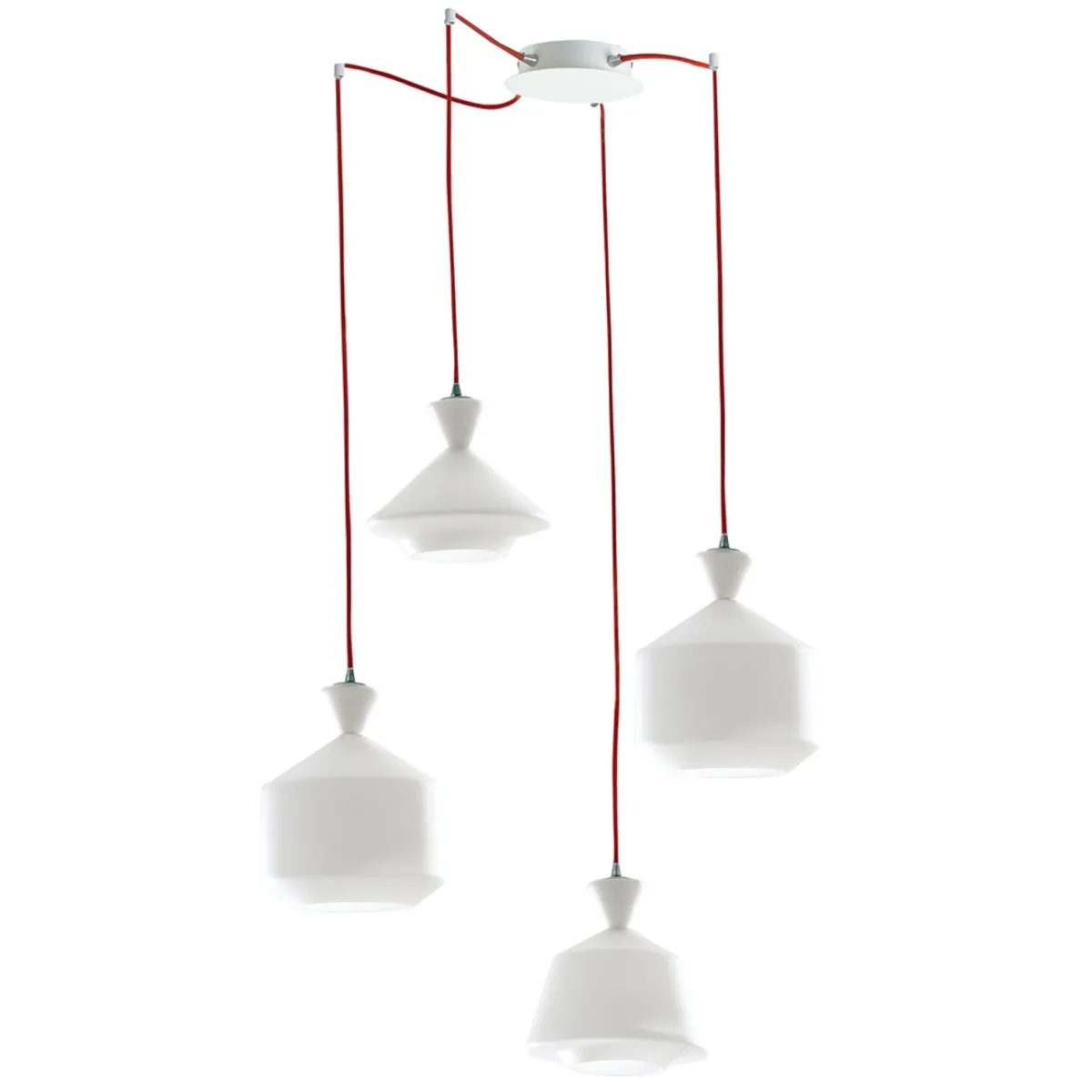 Lampada a 4 sospensioni 60W 4xE27 bianca AZURE