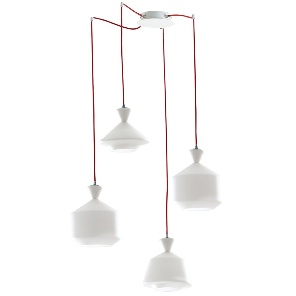 I SUGAR S4 8031440359801 Fan Europe Lighting Lustre 4 suspensions fil rouge SUGAR