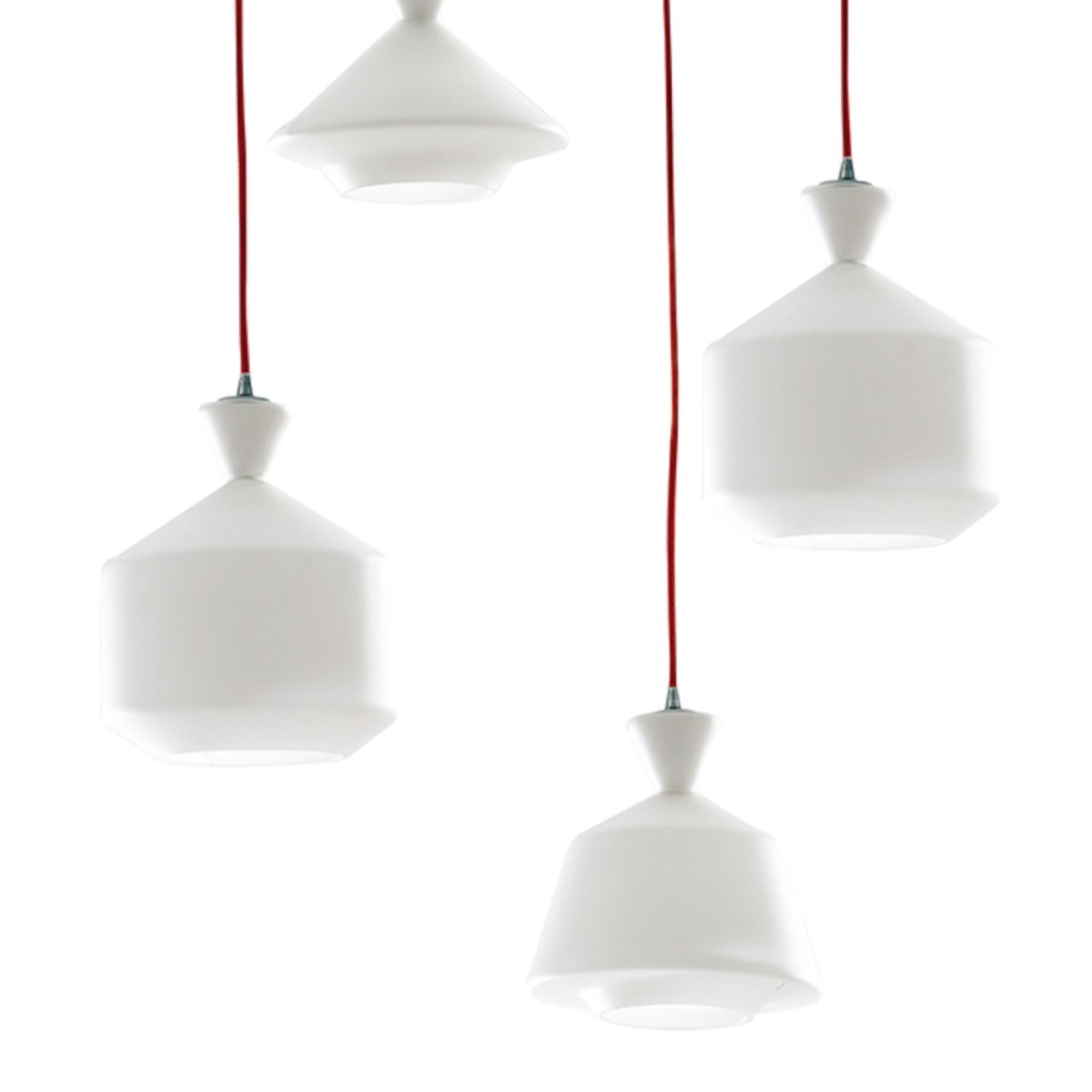 I SUGAR S4 8031440359801 Fan Europe Lighting Lustre 4 suspensions fil rouge SUGAR