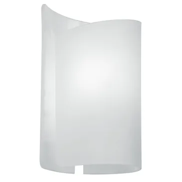Applique da parete per interno 60W E27 bianco CREATE. Design moderno, struttura in alluminio con diffusore ricurvo in vetro.